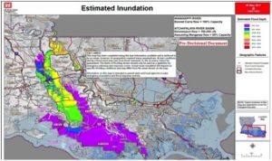 The Corps of Engineers has established an inundation map