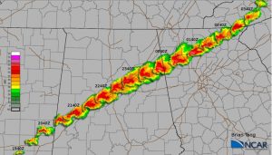 Radar montage of super-cell April 27, 2011 